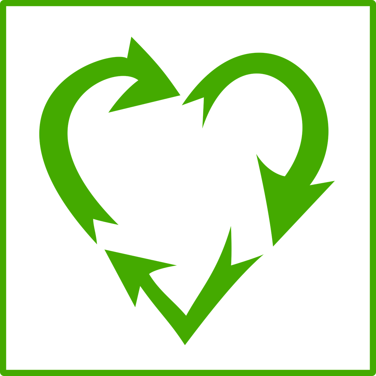 heart shaped recycling sign