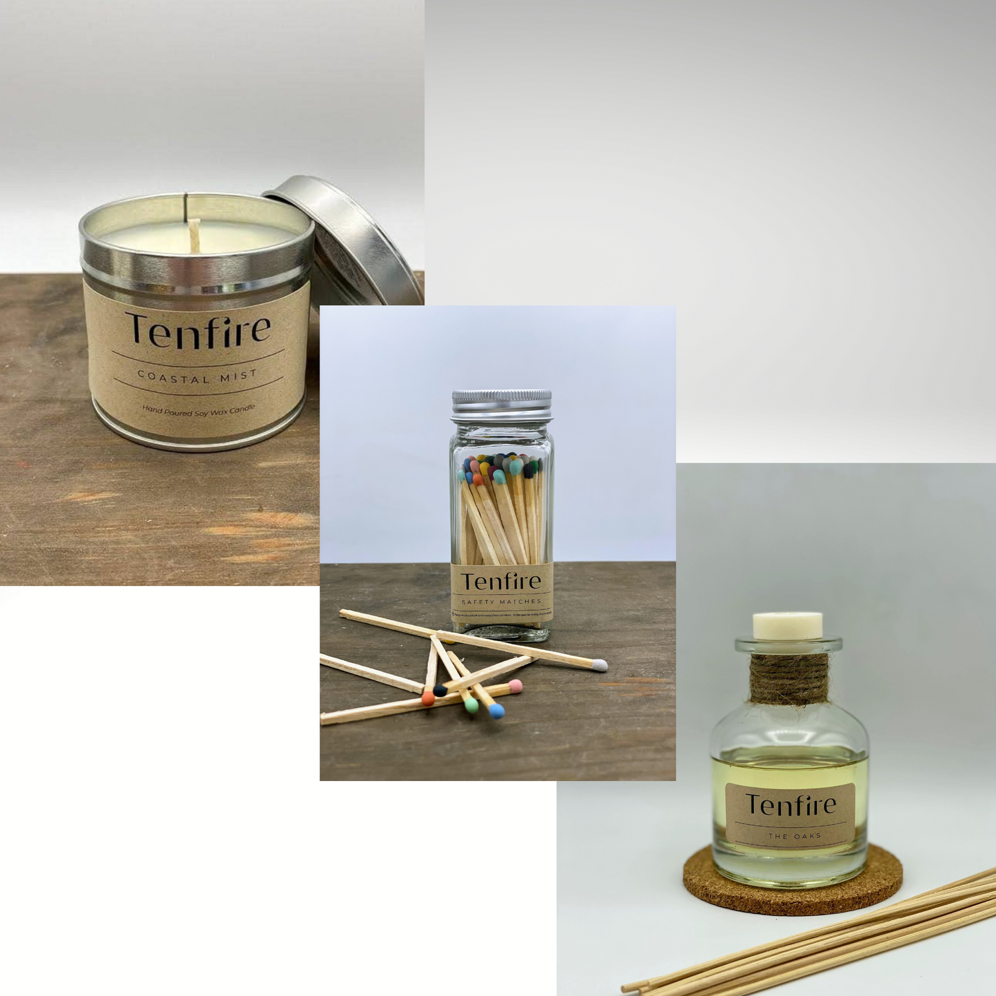 Candle, Matches & Reed Diffuser Set